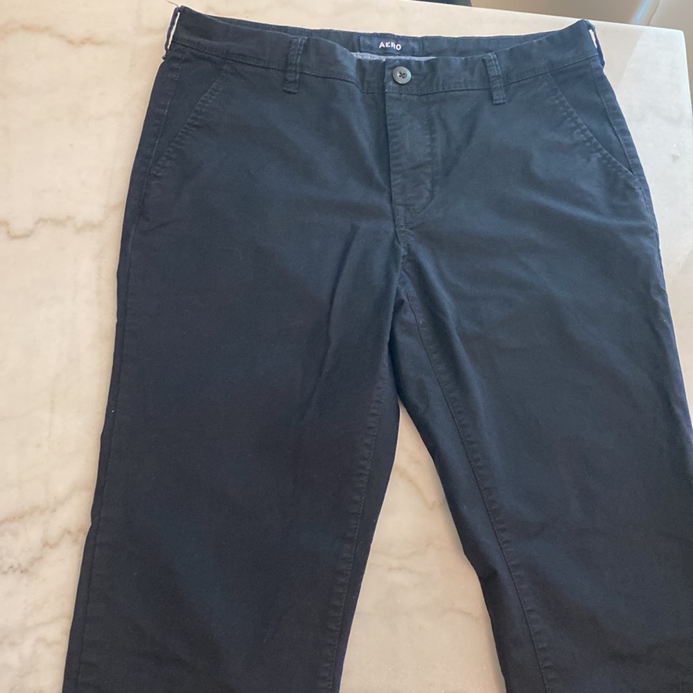 Aero Men’s Black Chino Pants 32x30 Slim Straight fit